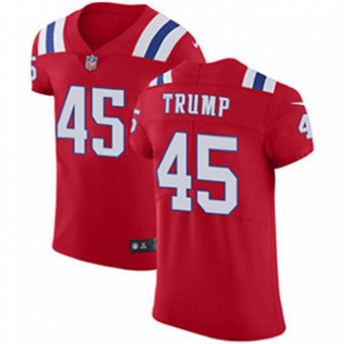 Men's Nike New England Patriots #45 Donald Trump Red Alternate Stitched NFL Vapor Untouchable Elite Jersey