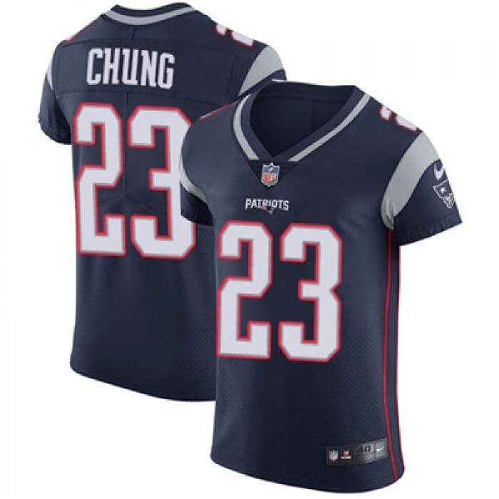 Men's Nike New England Patriots #23 Patrick Chung Navy Blue Team Color Stitched NFL Vapor Untouchable Elite Jersey