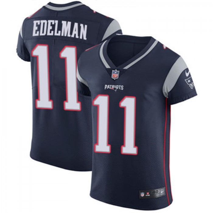 Men's Nike New England Patriots #11 Julian Edelman Navy Blue Team Color Stitched NFL Vapor Untouchable Elite Jersey