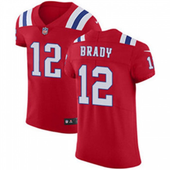 Men's Nike New England Patriots #12 Tom Brady Red Alternate Stitched NFL Vapor Untouchable Elite Jersey