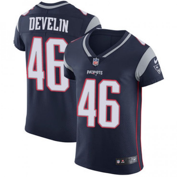Men's Nike New England Patriots #46 James Develin Navy Blue Team Color Stitched NFL Vapor Untouchable Elite Jersey