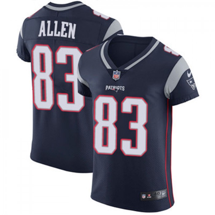 Men's Nike New England Patriots #83 Dwayne Allen Navy Blue Team Color Stitched NFL Vapor Untouchable Elite Jersey
