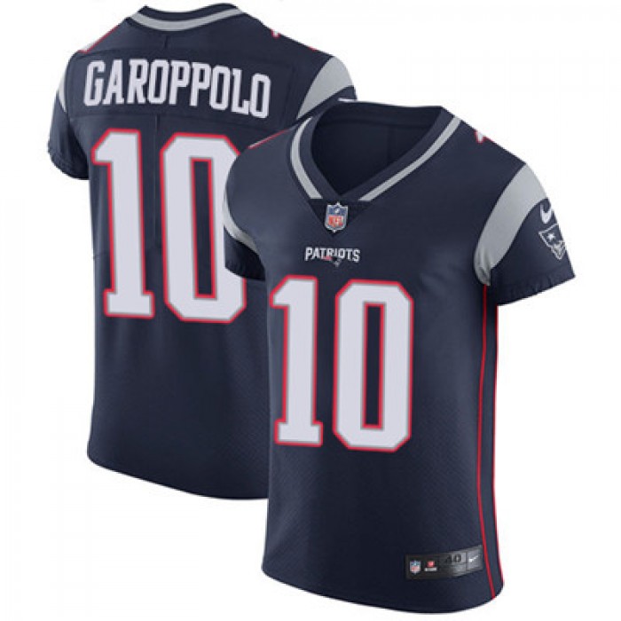 Men's Nike New England Patriots #10 Jimmy Garoppolo Navy Blue Team Color Stitched NFL Vapor Untouchable Elite Jersey