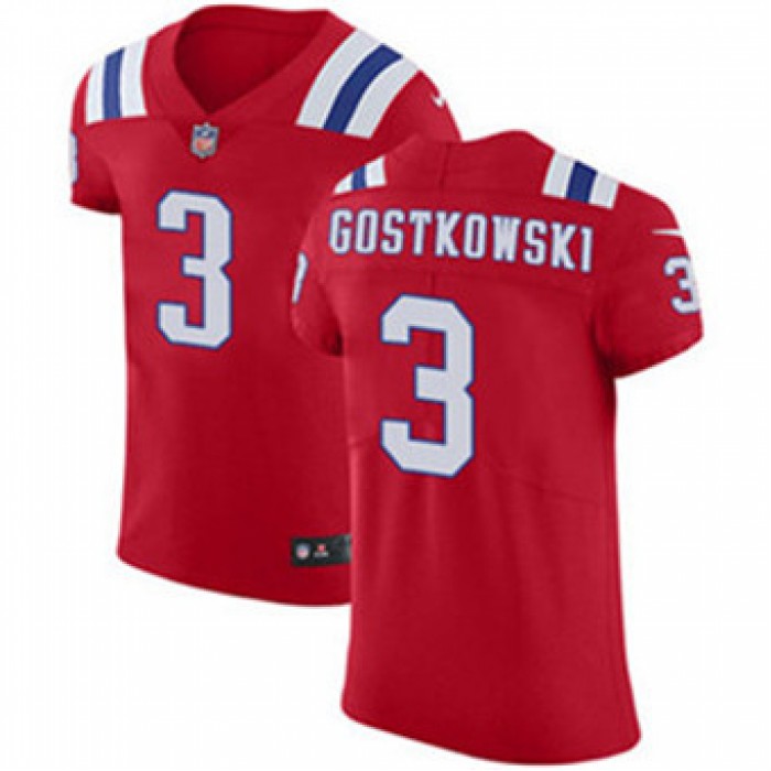 Men's Nike New England Patriots #3 Stephen Gostkowski Red Alternate Stitched NFL Vapor Untouchable Elite Jersey