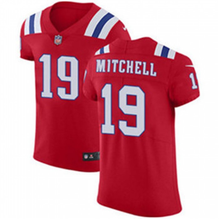 Men's Nike New England Patriots #19 Malcolm Mitchell Red Alternate Stitched NFL Vapor Untouchable Elite Jersey