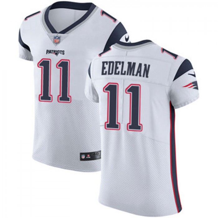 Men's Nike New England Patriots #11 Julian Edelman White Stitched NFL Vapor Untouchable Elite Jersey