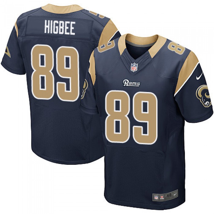 Nike Rams #89 Tyler Higbee Navy Blue Team Color Men's Stitched NFL Elite Jersey