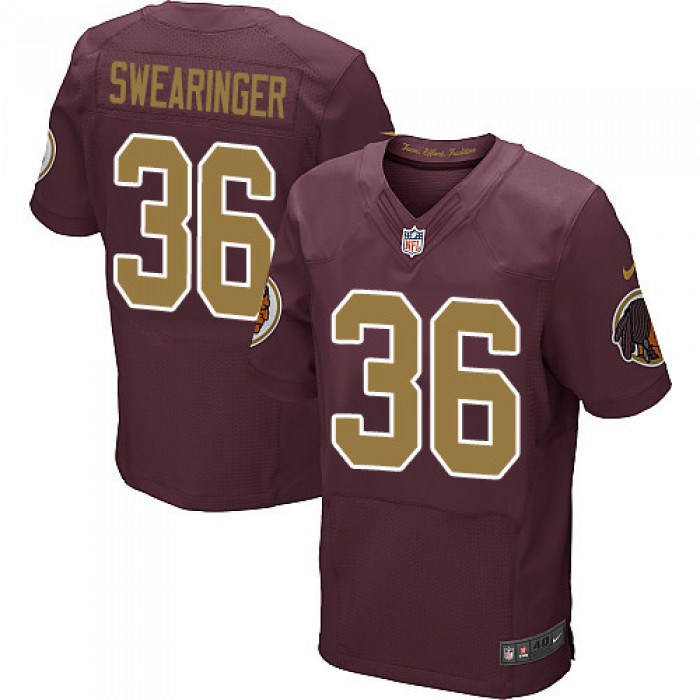 Nike Redskins #36 D.J. Swearinger Burgundy Red Alternate Men's Stitched NFL 80TH Throwback Elite Jersey