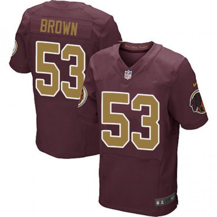 Nike Redskins #53 Zach Brown Burgundy Red Alternate Men's Stitched NFL 80TH Throwback Elite Jersey