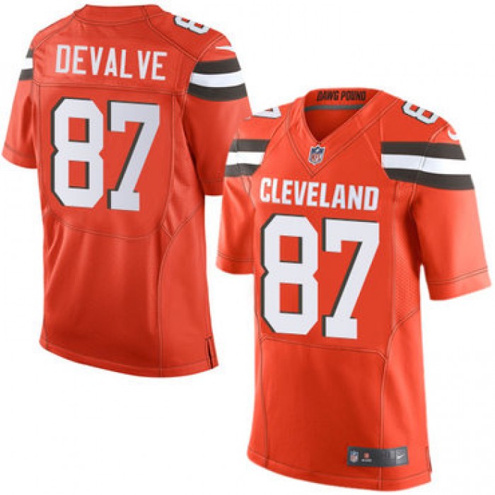 Nike Browns #87 Seth DeValve Orange Alternate Men's Stitched NFL New Elite Jersey
