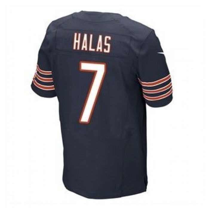 Men's Chicago Bears #7 George Halas Navy Blue Team Color Stitched NFL Nike Elite Jersey