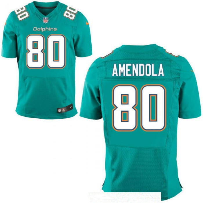 Men's Miami Dolphins #80 Danny Amendola Green Team Color Stitched NFL Nike Elite Jersey