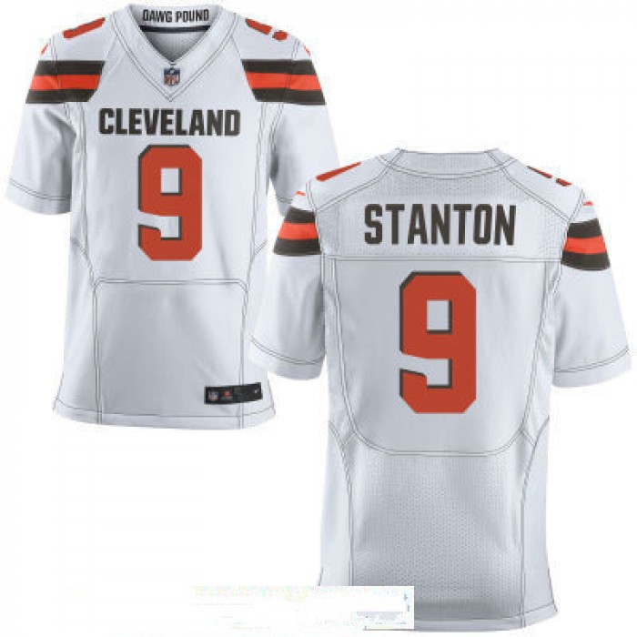 Men's Cleveland Browns #9 Drew Stanton White Road Stitched NFL Nike Elite Jersey