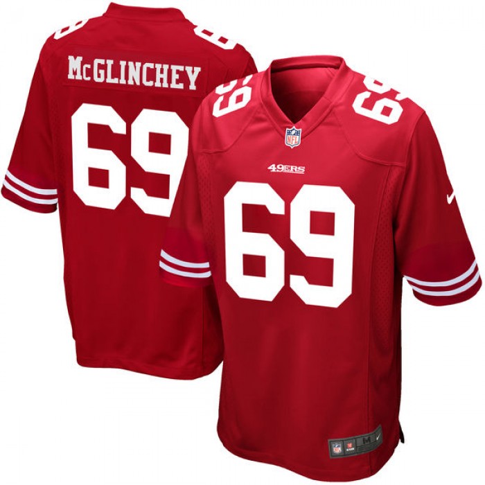 Nike San Francisco 49ers #69 Mike McGlinchey Red 2018 NFL Draft Pick Elite Jersey