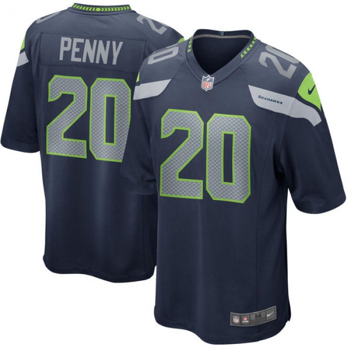 Nike Seattle Seahawks #20 Rashaad Penny Navy 2018 NFL Draft Pick Elite Jersey