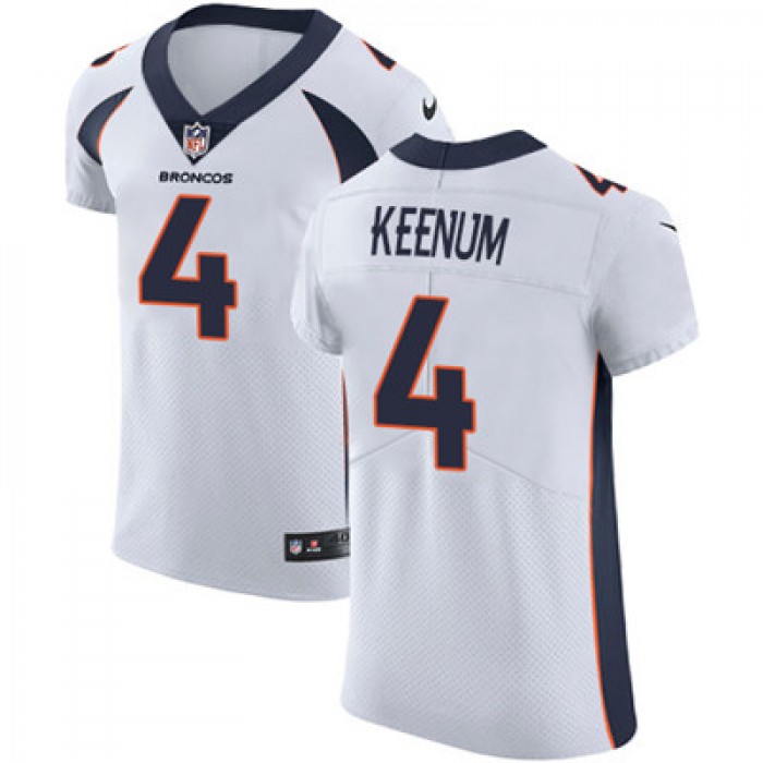 Nike Denver Broncos #4 Case Keenum White Men's Stitched NFL Vapor Untouchable Elite Jersey
