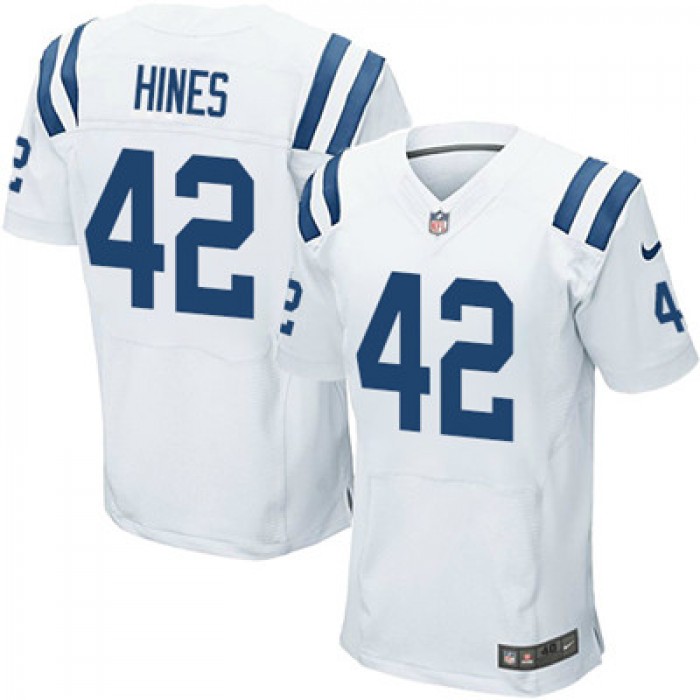 Nike Indianapolis Colts #42 Nyheim Hines White Men's Stitched NFL Elite Jersey