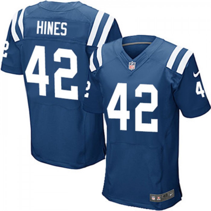 Nike Indianapolis Colts #42 Nyheim Hines Royal Blue Team Color Men's Stitched NFL Elite Jersey