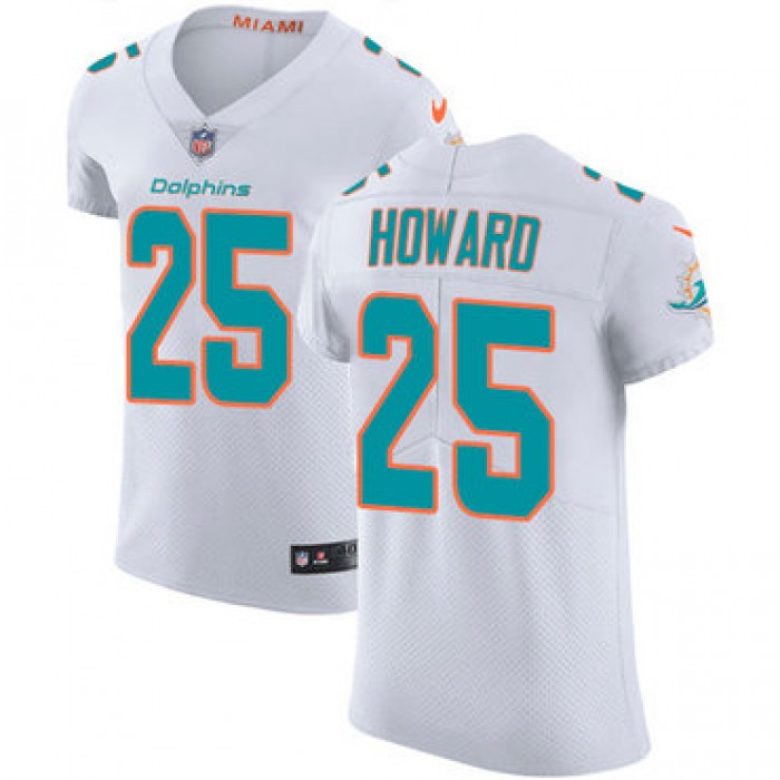 Nike Miami Dolphins #25 Xavien Howard White Men's Stitched NFL Vapor Untouchable Elite Jersey