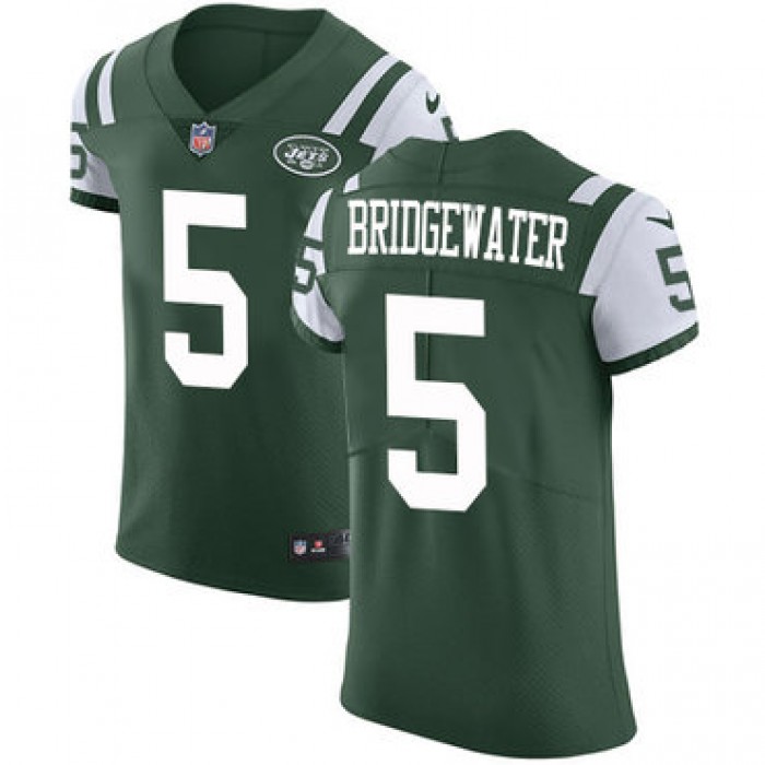 Nike New York Jets #5 Teddy Bridgewater Green Team Color Men's Stitched NFL Vapor Untouchable Elite Jersey
