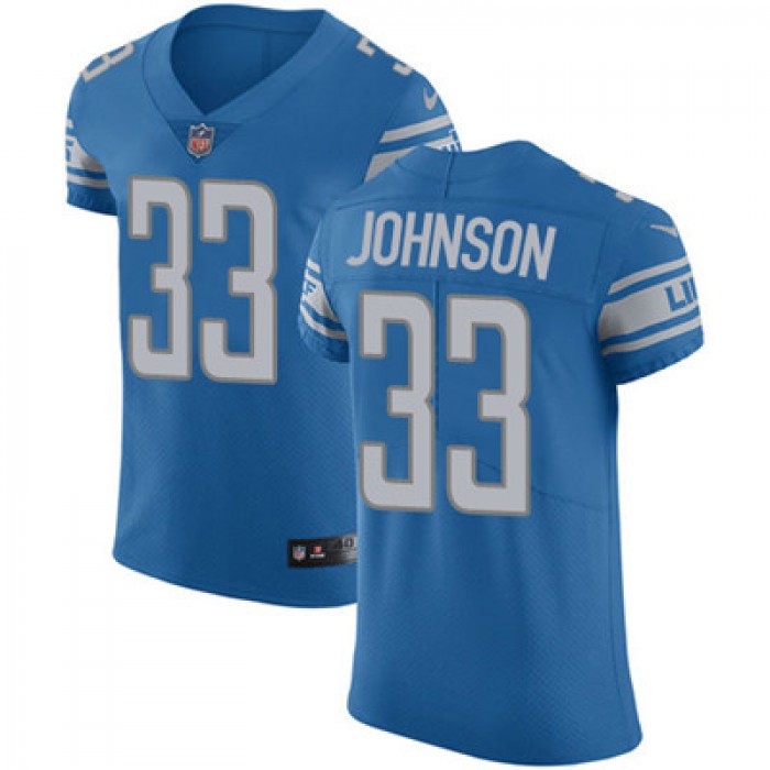 Nike Detroit Lions #33 Kerryon Johnson Blue Team Color Men's Stitched NFL Vapor Untouchable Elite Jersey