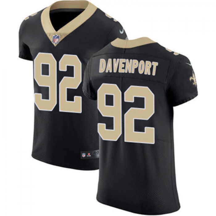 Nike New Orleans Saints #92 Marcus Davenport Black Team Color Men's Stitched NFL Vapor Untouchable Elite Jersey