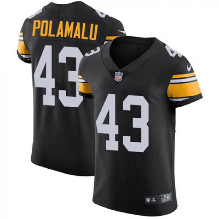 Nike Steelers #43 Troy Polamalu Black Alternate Men's Stitched NFL Vapor Untouchable Elite Jersey