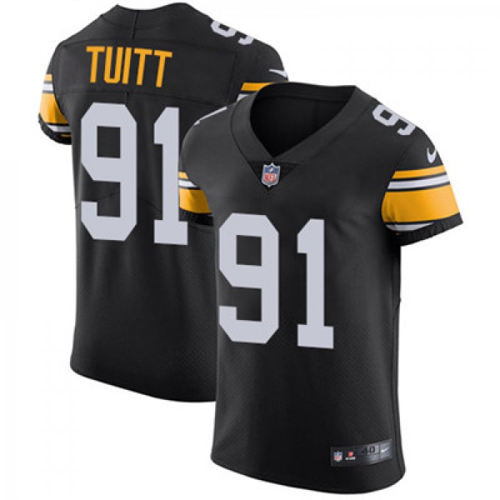 Nike Steelers #91 Stephon Tuitt Black Alternate Men's Stitched NFL Vapor Untouchable Elite Jersey