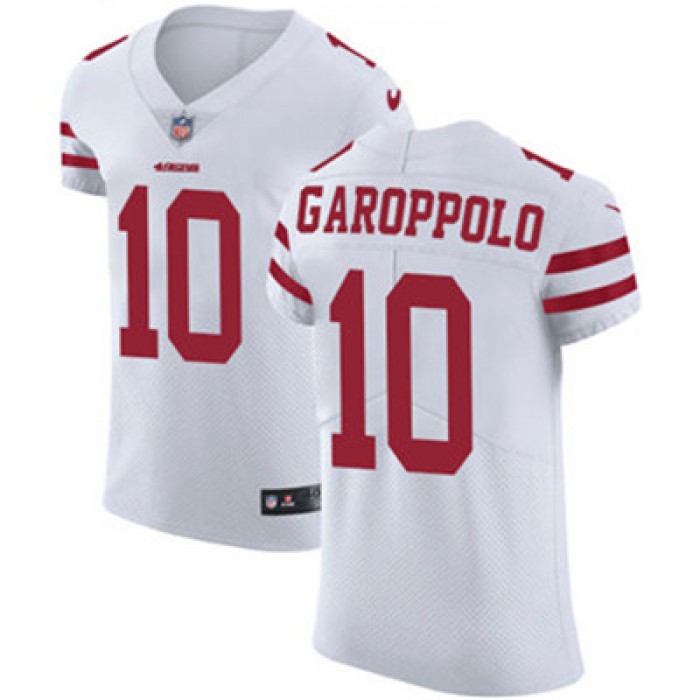 Nike San Francisco 49ers #10 Jimmy Garoppolo White Men's Stitched NFL Vapor Untouchable Elite Jersey