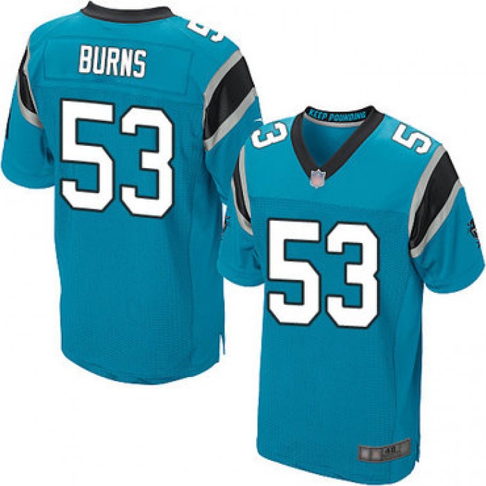 Panthers #53 Brian Burns Blue Alternate Men's Stitched Football Elite Jersey
