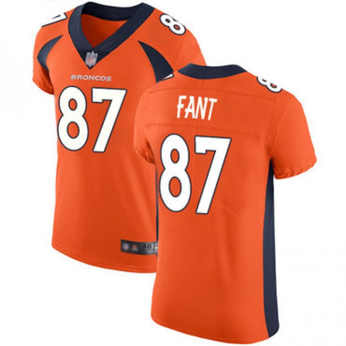 Broncos #87 Noah Fant Orange Team Color Men's Stitched Football Vapor Untouchable Elite Jersey