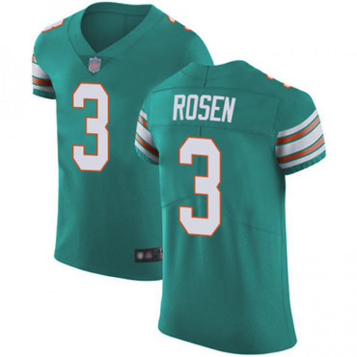 Dolphins #3 Josh Rosen Aqua Green Alternate Men's Stitched Football Vapor Untouchable Elite Jersey