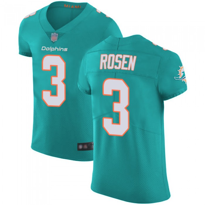 Dolphins #3 Josh Rosen Aqua Green Team Color Men's Stitched Football Vapor Untouchable Elite Jersey