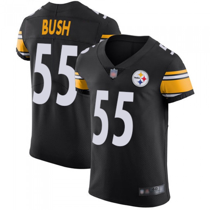 Steelers #55 Devin Bush Black Team Color Men's Stitched Football Vapor Untouchable Elite Jersey