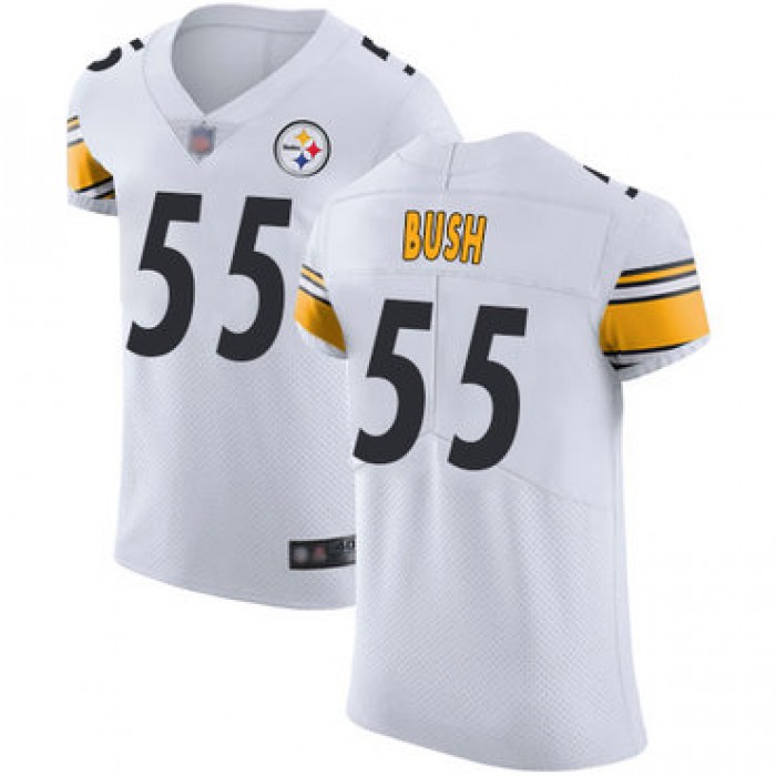 Steelers #55 Devin Bush White Men's Stitched Football Vapor Untouchable Elite Jersey