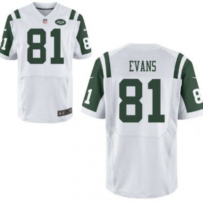 Nike New York Jets #81 Shaq Evans White Elite Jersey