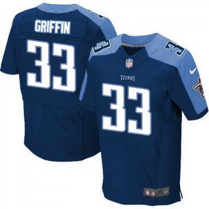Men's Tennessee Titans #33 Michael Griffin Nike Navy Blue Elite Jersey