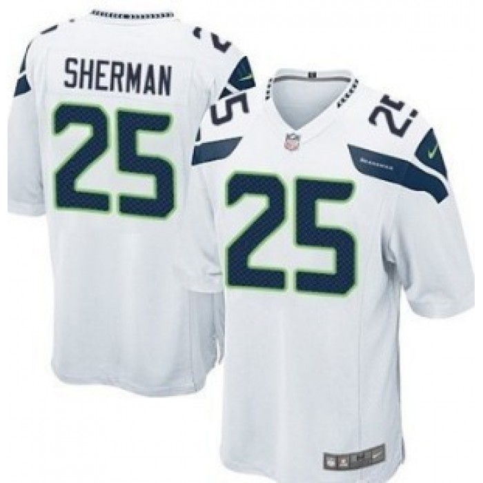 Nike Seattle Seahawks #25 Richard Sherman White Game Kids Jersey