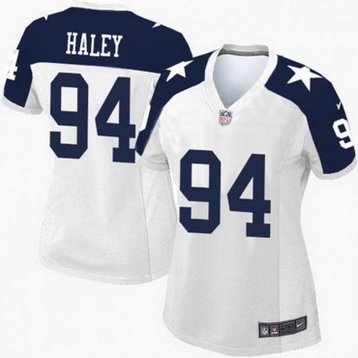 Women's Dallas Cowboys #94 Charles Haley White Thanksgiving Retired Player NFL Nike Game Jersey