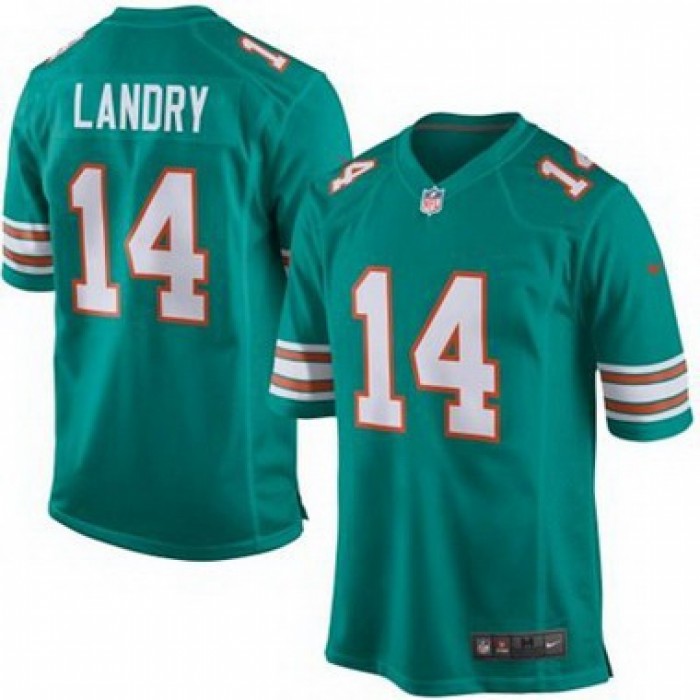Youth Miami Dolphins #14 Jarvis Landry Aqua Green Alternate 2015 NFL Nike Game Jersey