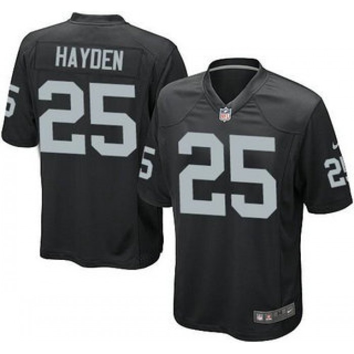 Nike Oakland Raiders #25 DJ Hayden Black Game NFL Jersey