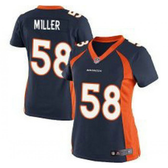 Women's Denver Broncos #58 Von Miller Navy Blue Alternate NFL Nike Game Jersey