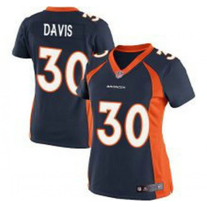 Women's Denver Broncos #30 Terrell Davis Navy Blue Retired Player NFL Nike Game Jersey