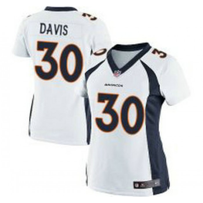 Women's Denver Broncos #30 Terrell Davis White Retired Player NFL Nike Game Jersey