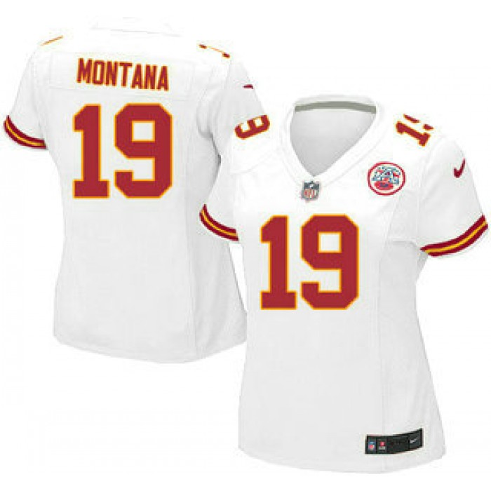 Women's Kansas City Chiefs #19 Joe Montana White Retired Player NFL Nike Game Jersey