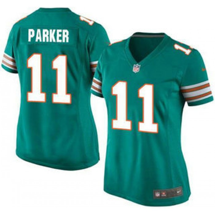 Women's Miami Dolphins #11 DeVante Parker Aqua Green Alternate 2015 NFL Nike Game Jersey