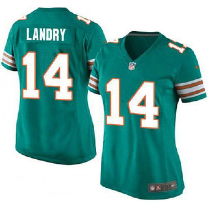 Women's Miami Dolphins #14 Jarvis Landry Aqua Green Alternate 2015 NFL Nike Game Jersey
