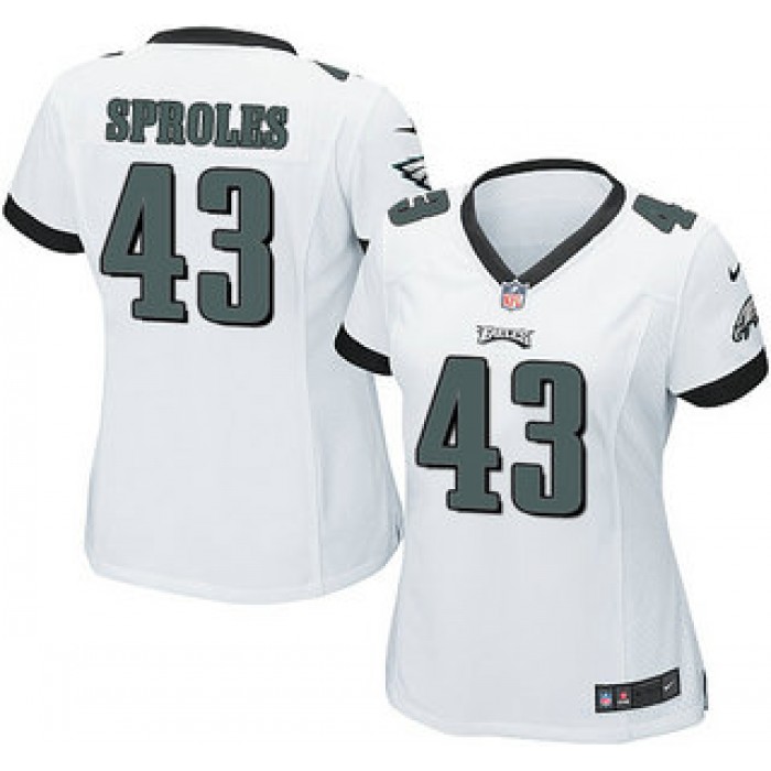 Nike Philadelphia Eagles #43 Darren Sproles White Game Womens Jersey