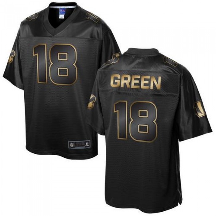 Nike Bengals #18 A.J. Green Pro Line Black Gold Collection Men's Stitched NFL Game Jersey