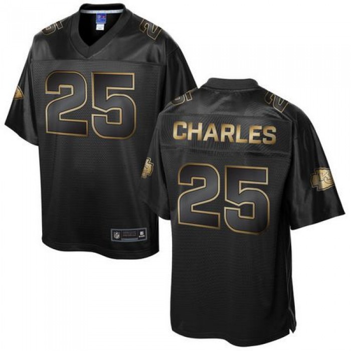 Nike Chiefs #25 Jamaal Charles Pro Line Black Gold Collection Men's Stitched NFL Game Jersey